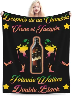Johnnie Come and Walker Throw Blanket Plush Cozy Warm Breathable Flannel Blankets for Sofa Bedding Living Room Dormitory Camping All Season 80"x60"