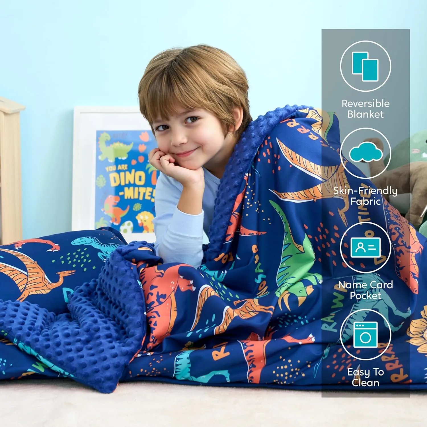JOIEDOMI Toddler Nap Mat with Pillow & Blanket 55''*30'' for Kids Ages 3-7 Years Roll Up Nap Mat for Preschool Soft Kids Sleeping Bag for Boys Girls Kindergarten Daycare Sleepover