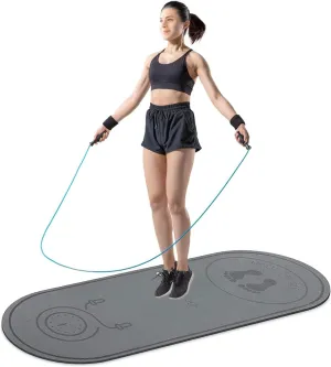 Jump Rope Mat 71"/63"x24" Larger Non-Slip Indoor Outdoor Exercise Fitness Mat, High-Density Workout Shock Absorption for Home Gym Flooring Concrete Jumping Rope