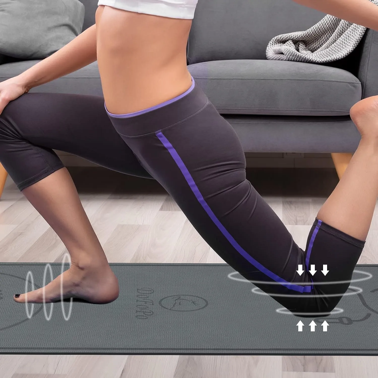 Jump Rope Mat 71"/63"x24" Larger Non-Slip Indoor Outdoor Exercise Fitness Mat, High-Density Workout Shock Absorption for Home Gym Flooring Concrete Jumping Rope