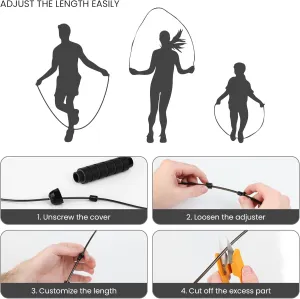 Jump Rope,Tangle-Free Rapid Speed Jump Rope with Ball Bearings for Men,Women and Kids,Adjustable Steel Skipping Rope with Ergonomic Foam Handles,A Ideal Equipment and Accessories for Workout,Fitness,Exercise,Home Gym,Slim Body