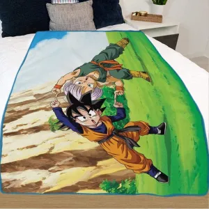 JUST FUNKY Dragon Ball Z Fleece Blanket Featuring Trunks and Goten | 45 x 60 inches Blanket | Officially Licensed
