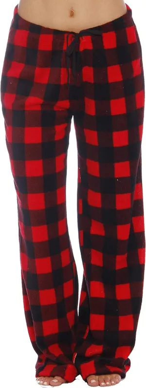 Just Love Women Plush Pajama Pants Buffalo Plaid
