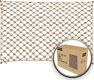 Jute Hemp Rope Nets for Safety and Decoration: Indoor & Outdoor Use, Kids' Climbing, and Versatile Protection (3ft x 12ft)