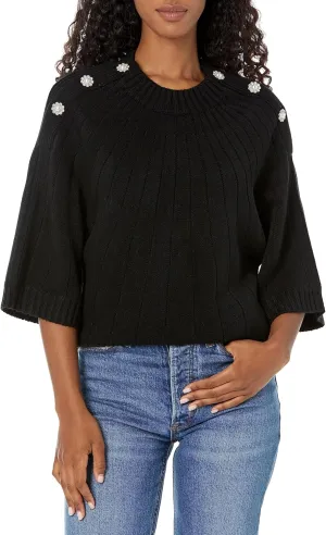 KARL LAGERFELD PARIS Women's Everyday 3/4 Sleeve Sweater