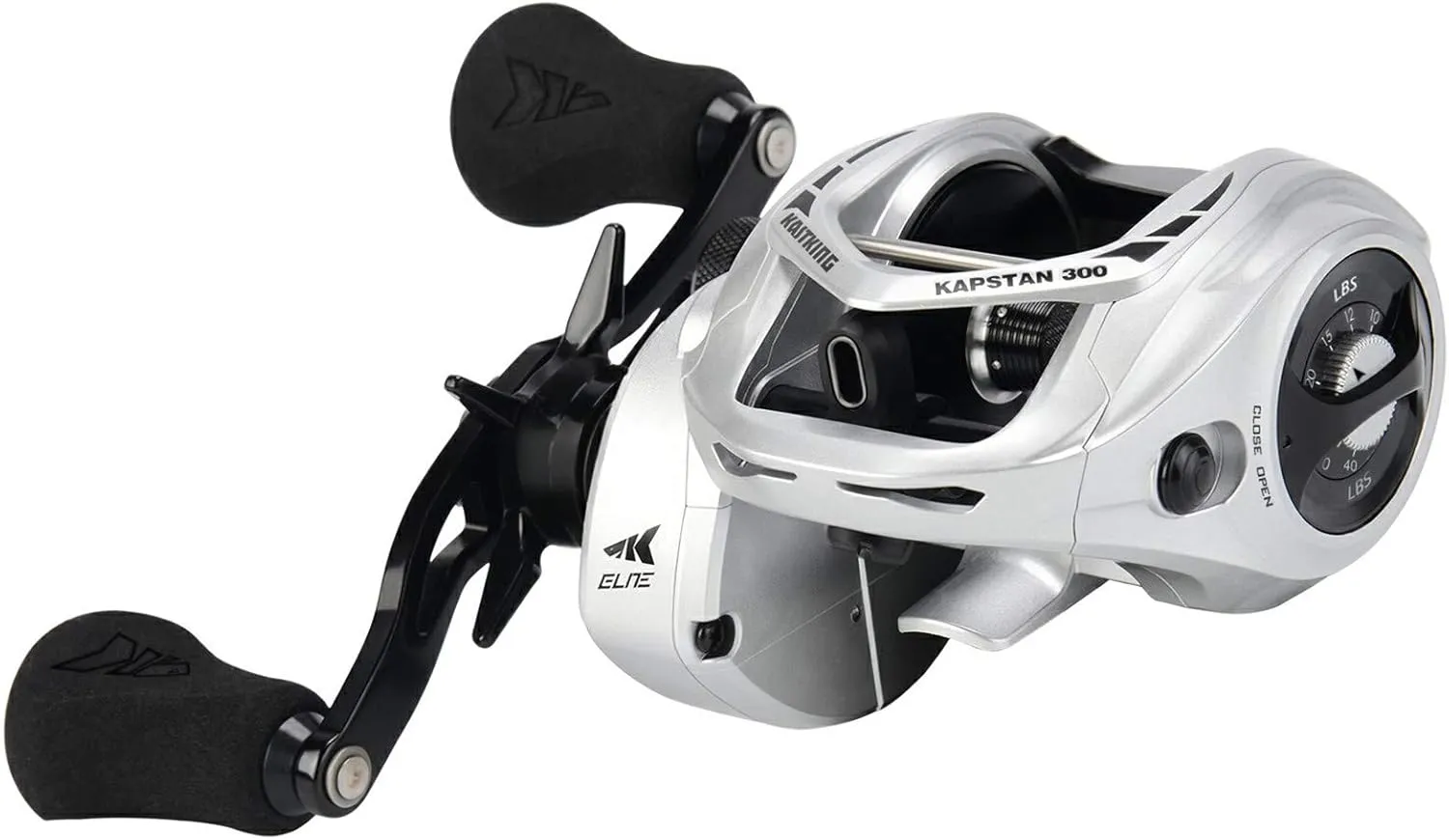 KastKing Kapstan Elite 300 Baitcasting Fishing Reel, Low Profile, Large Capacity Casting Reel, Graphite Frame, 35 lbs. Drag 5.4:1 Ratio, 8 1 Double Shielded/SS BB Centrifugal Braking