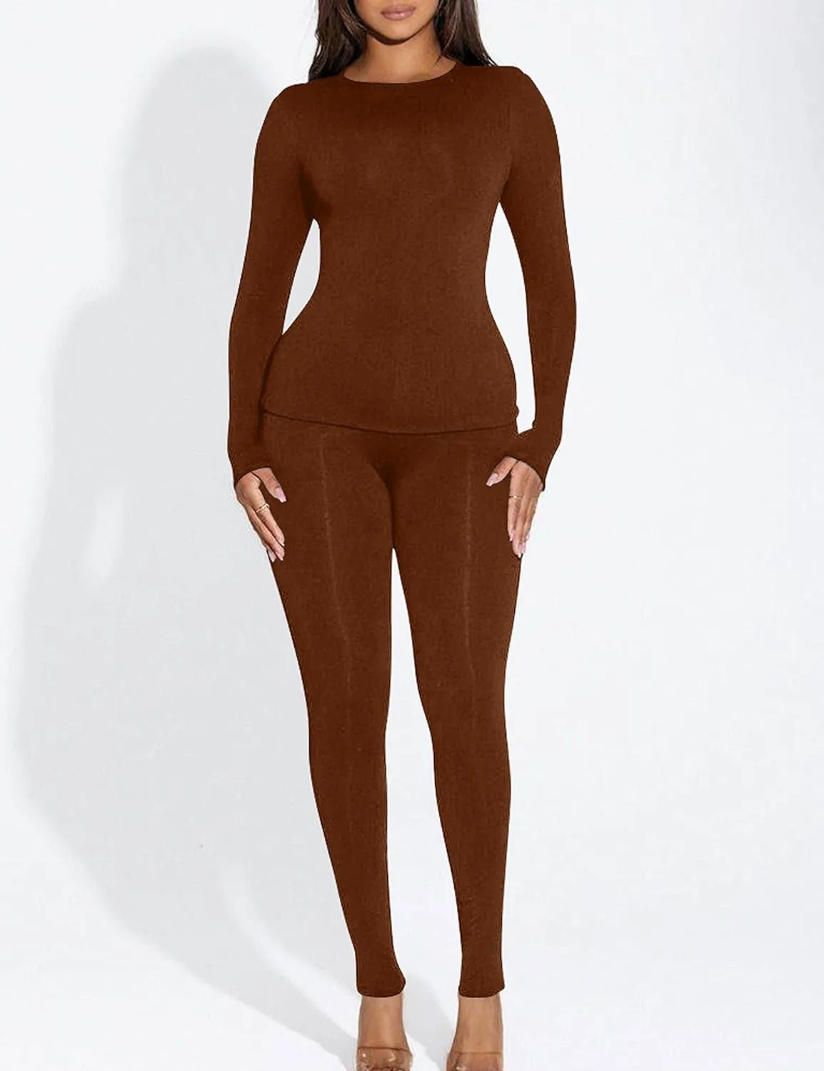 Kaximil Women's Thermal Underwear Fleece Lined Base Layer Long Johns Sets