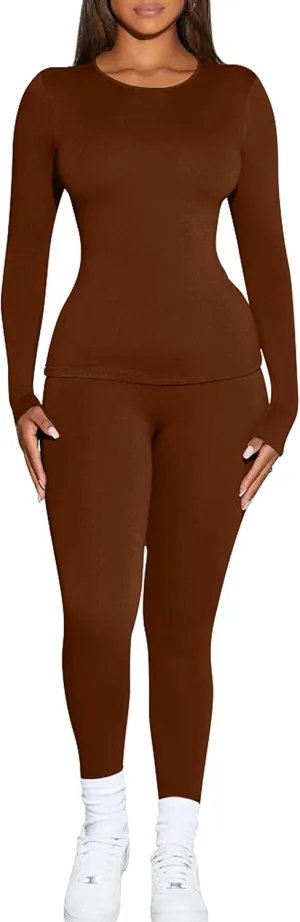 Kaximil Women's Thermal Underwear Fleece Lined Base Layer Long Johns Sets