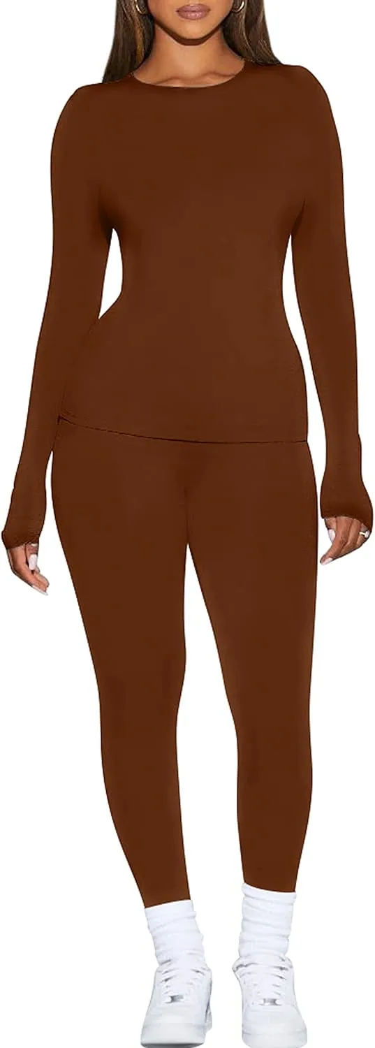 Kaximil Women's Thermal Underwear Fleece Lined Base Layer Long Johns Sets