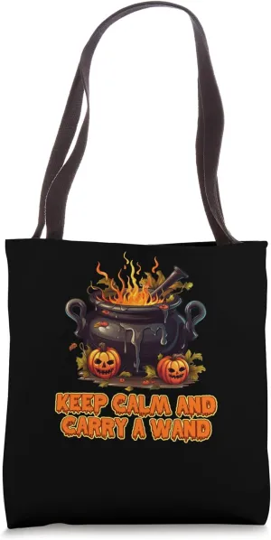 Keep Calm And Carry A Wand Halloween Spooky Season Tote Bag