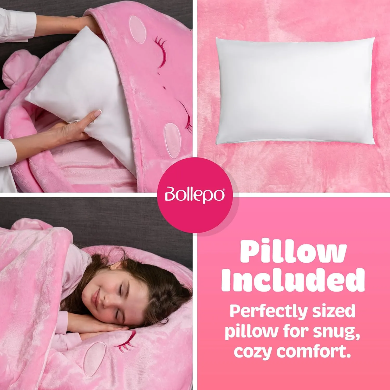 Kids Sleeping Bag for Boys & Girls - Glow in The Dark for Ages 3 , Large With Pillow Pocket, Extra Soft Toddler Blanket (66" x 33")