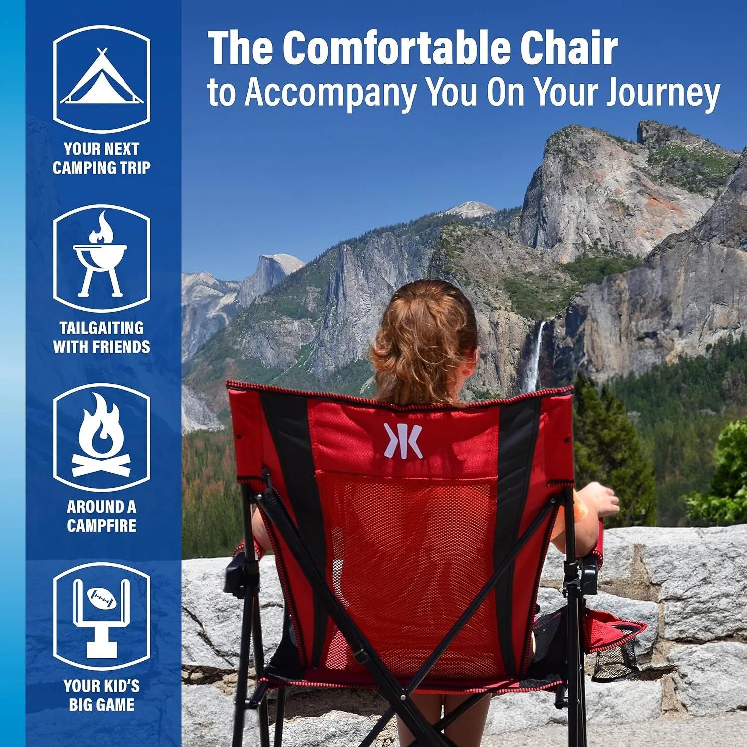 Kijaro Dual Lock Portable Camping Chairs - Versatile Folding Chair, Sports Chair, Outdoor Chair & Lawn Chair - Dual Lock Feature Red Rock Canyon
