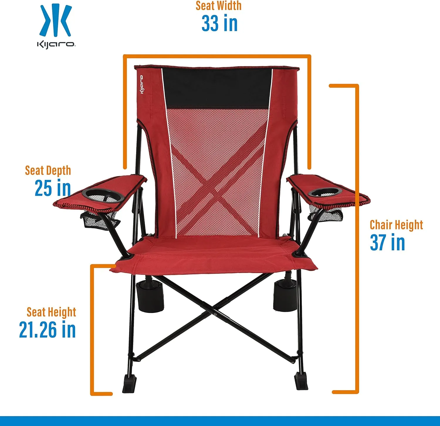 Kijaro Rok-it Sport Camping Chair, Red Rock Canyon Polyester Fabric