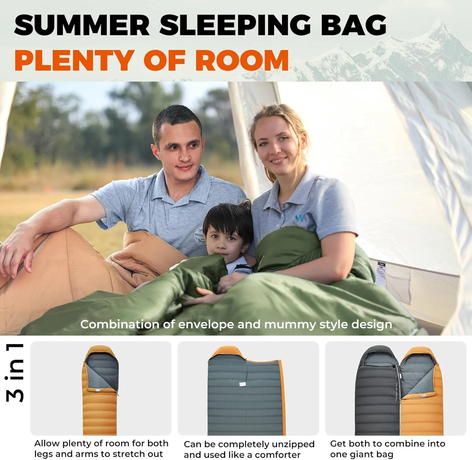 KingCamp Down Sleeping Bag for Adults, 600 FP Cold Weather 3-4 Season Sleeping Bag, Ultralight & Compact with Compression Sack for Backpacking, Camping, Hiking