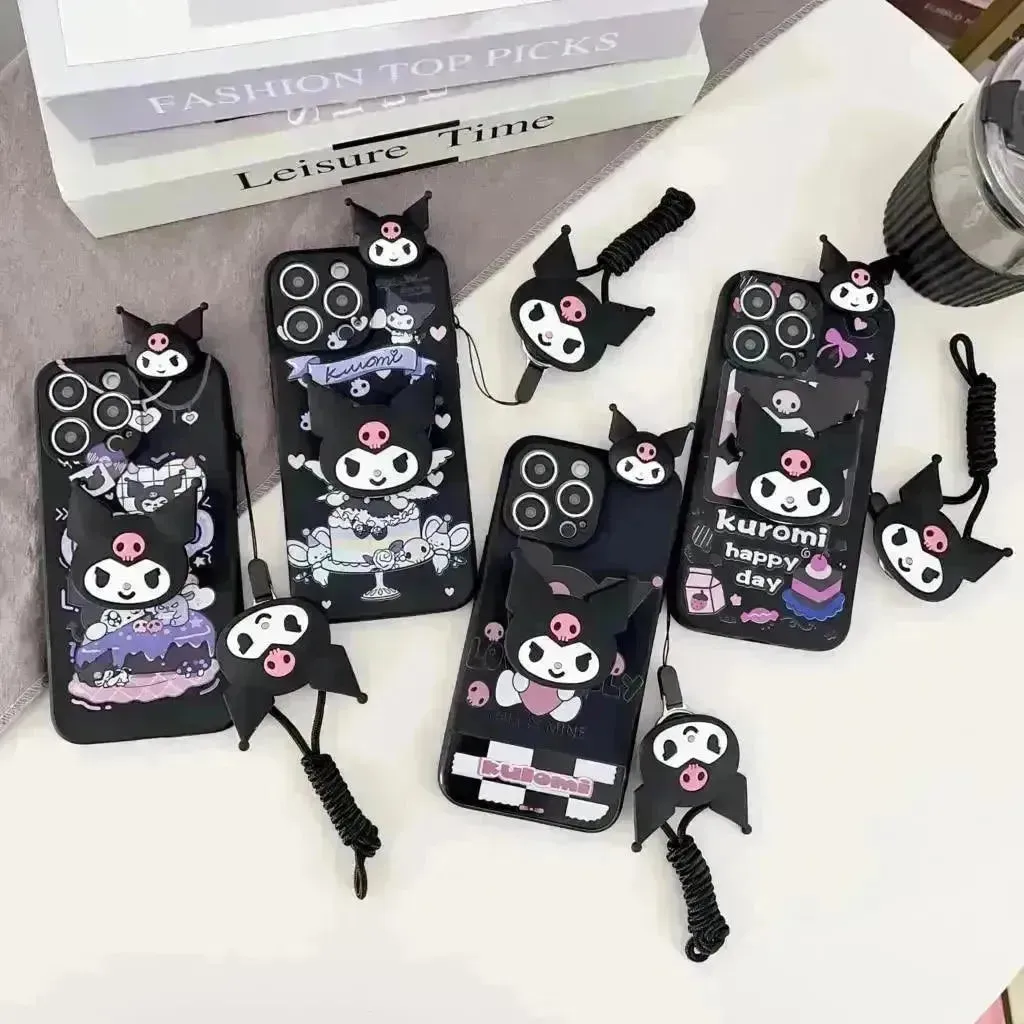 Kuromi Case with Rope Holder (For iPhones)