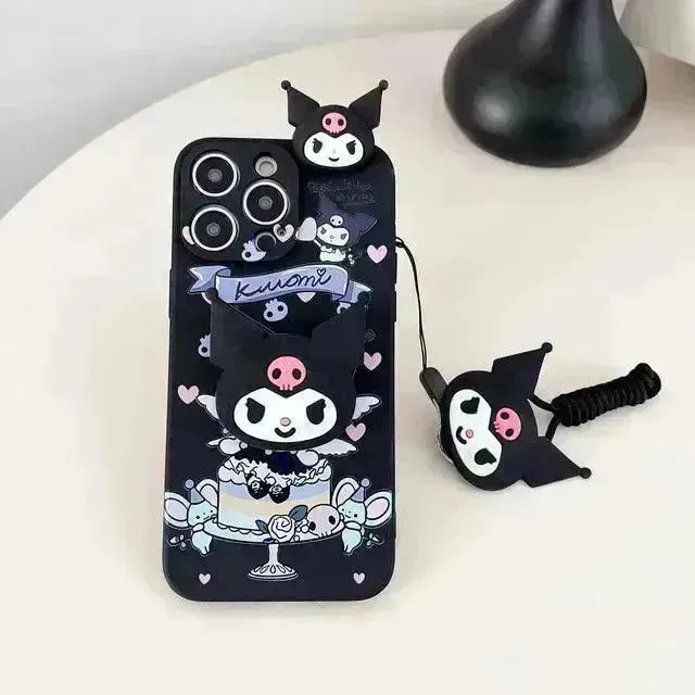 Kuromi Case with Rope Holder (For iPhones)