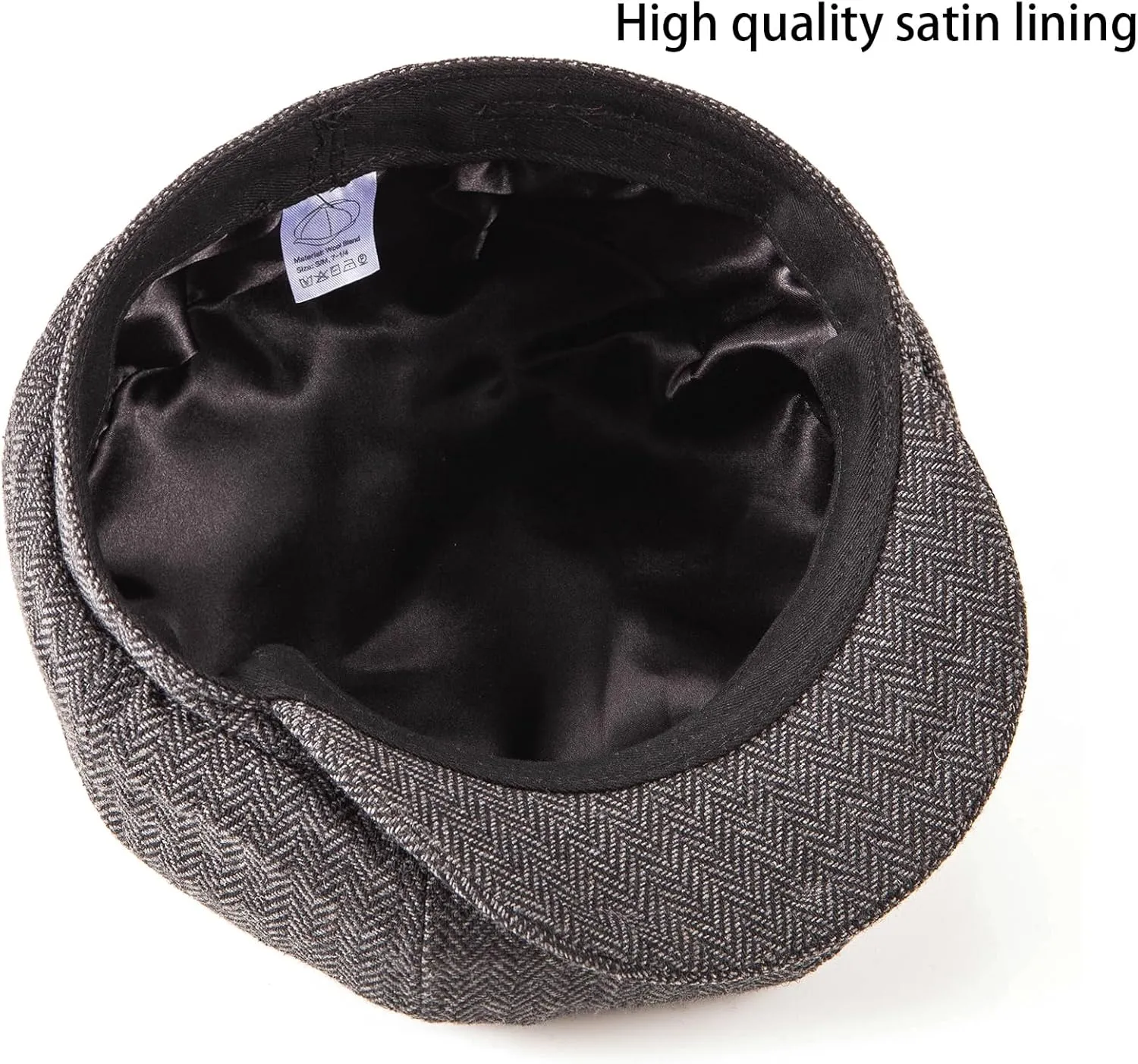 LADYBRO 2 Pack 8-Panel Newsboy Hats for Men Cabbie Wool Blend Tweed Irish Cap Adjustable