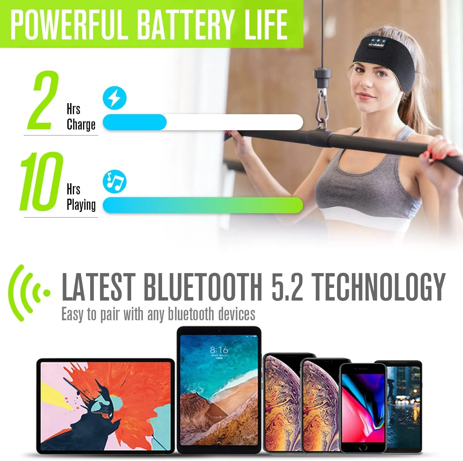 LC-dolida Sleep Headphones Bluetooth Headband, Wireless Earphones Built-in Speakers for Side Sleepers, Sleep Earbuds Gifts for Men, Women, Kids & Teens