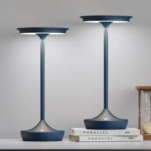 LED Cordless Table Lamps Rechargeable - Outdoor Battery Operated Portable Table Light 3 Color Stepless Dimming Tables Lamp with Memory Function for Patio Restaurant Dining 2 Pack Blue
