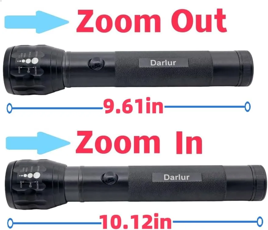 LED Flashlight, High Lumens, 2 D Cell Battery Powered, Aluminum Body (2)