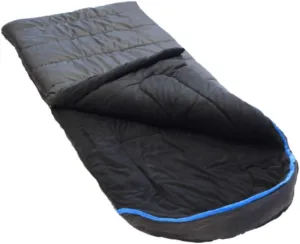 Ledge Sports Big Horn  0 F Degree XL Oversize Fleece Lined Sleeping Bag (90 X 40, Black)