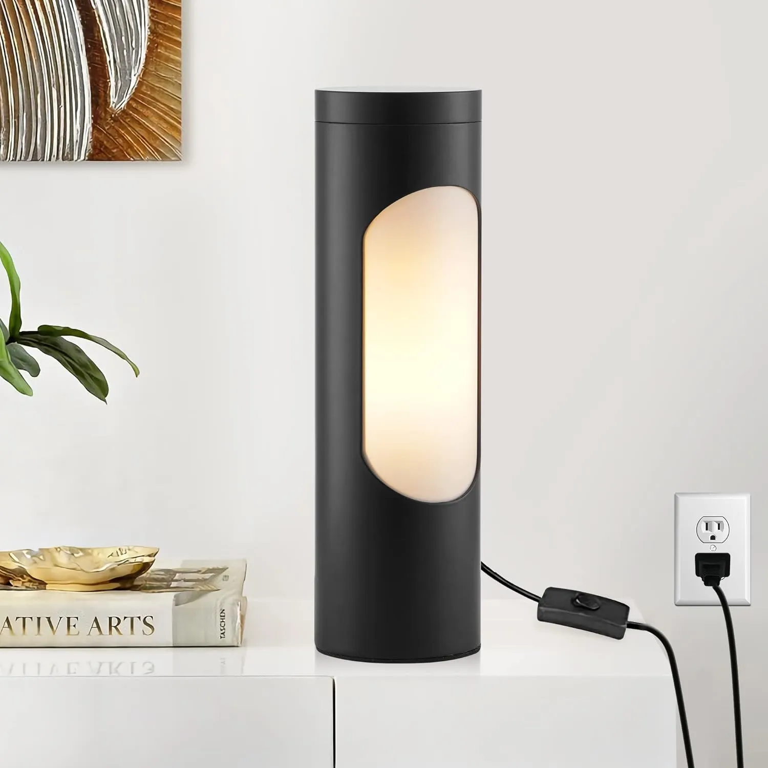 LEDIARY Kosher Lamp for Shabbos, Black Table Lamps and Nightlight for Living Room Bedroom，T10 Bulb Included (4W Eqv 40W, 400LM, 3000K)