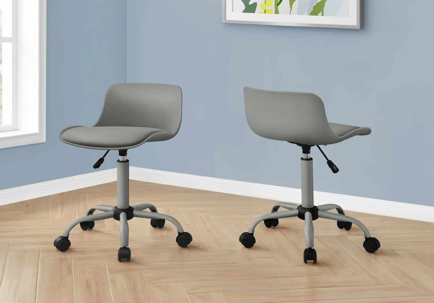 Letty 18.5" Compact Office Chair with Low Back - Grey|Chaise de bureau compacte Letty de 18,5 po avec dossier bas - grise