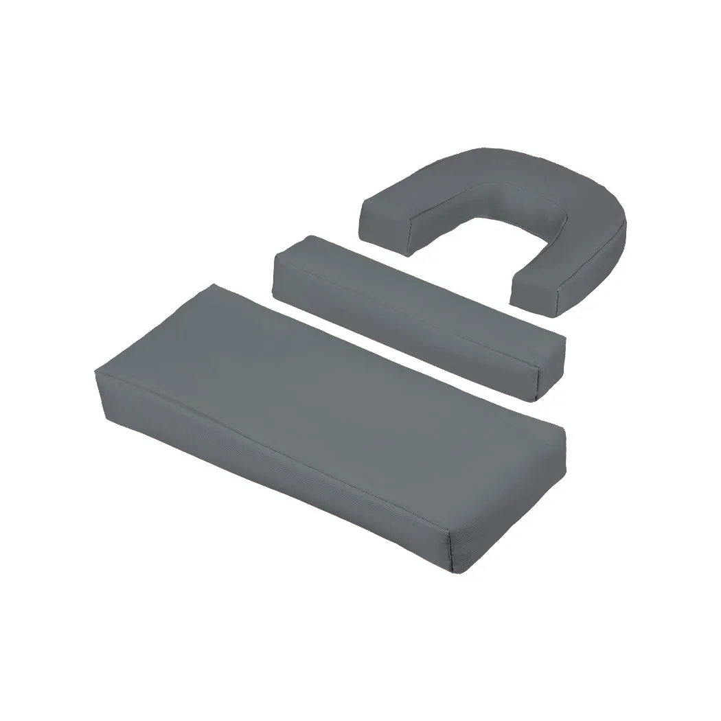 Levede Foldable Beach Lounge Chairs with Face Hole Grey-WA_Rural
