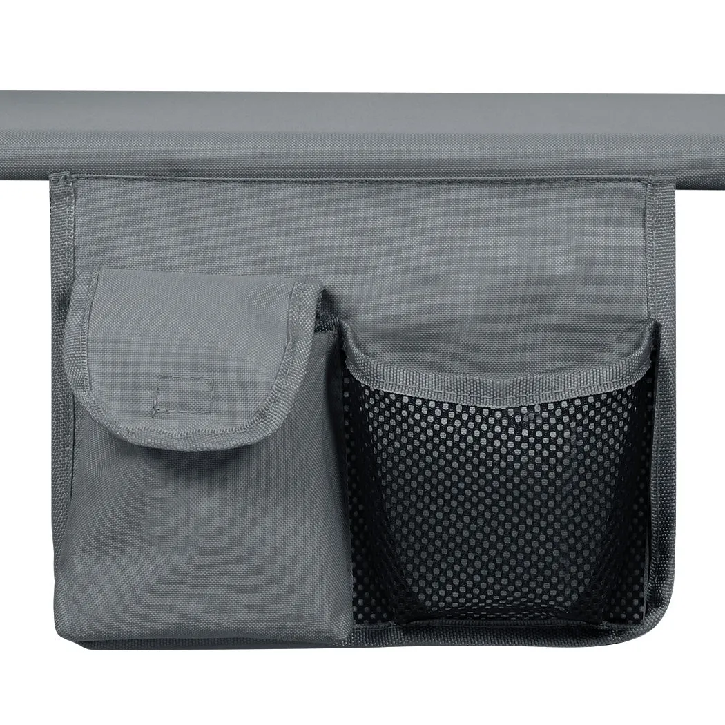 Levede Foldable Lounge Chairs with Canopy Grey-REMOTE