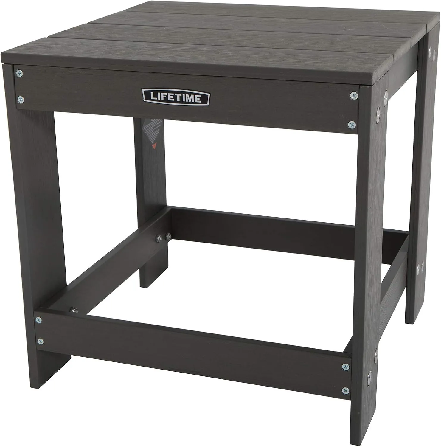 Lifetime Faux Wood Adirondack Chair, Gray - 60204 & 60292 Adirondack Table, Shale Stone
