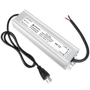 LightingWill LED Driver 80 Watts Waterproof IP67 Power Supply Transformer, 90-265V AC to 12V DC Low Voltage Output, Adapter with 3-Prong Plug 3.3 Feet Cable for Outdoor Use, Computer Project