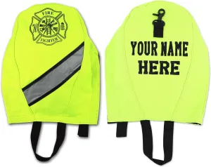 Lightning X Customizable Firefighter SCBA Air Pak Respirator Face Piece Mask Bag w/Embroidered Name - FLUORESCENT YELLOW