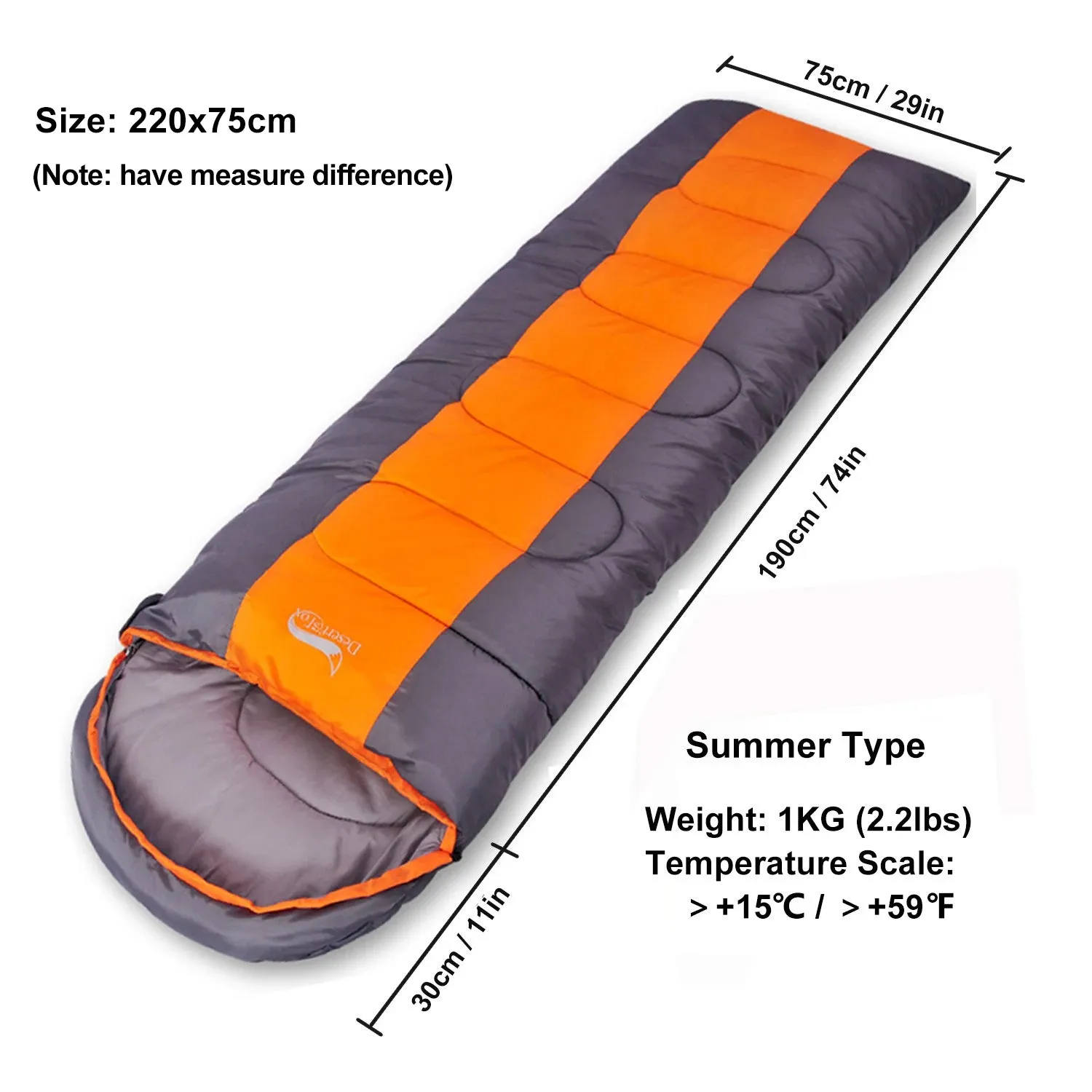 Lightweight 4 Season Envelope Camping Sleeping Bag for Outdoor Travel and Hiking
