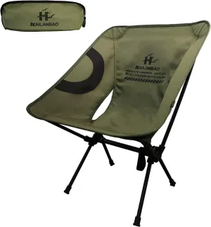 Lightweight Folding Camping Chair for Adults, Heavy Duty 330lbs Capacity Compact Backpacking Hiking Chair – Portable Durable Outdoor Chair with Ergonomic Support