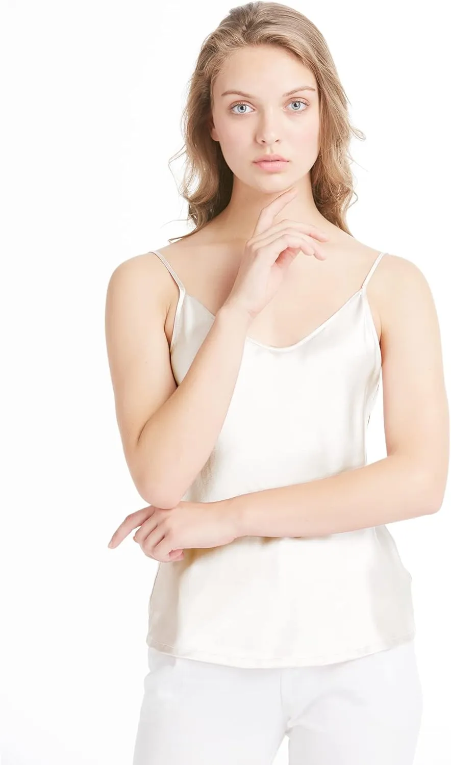 LilySilk Womens Silk Camisole 100% 19MM Mulberry Silk Basic Tank Tops Summer Casual Classic Top Loose