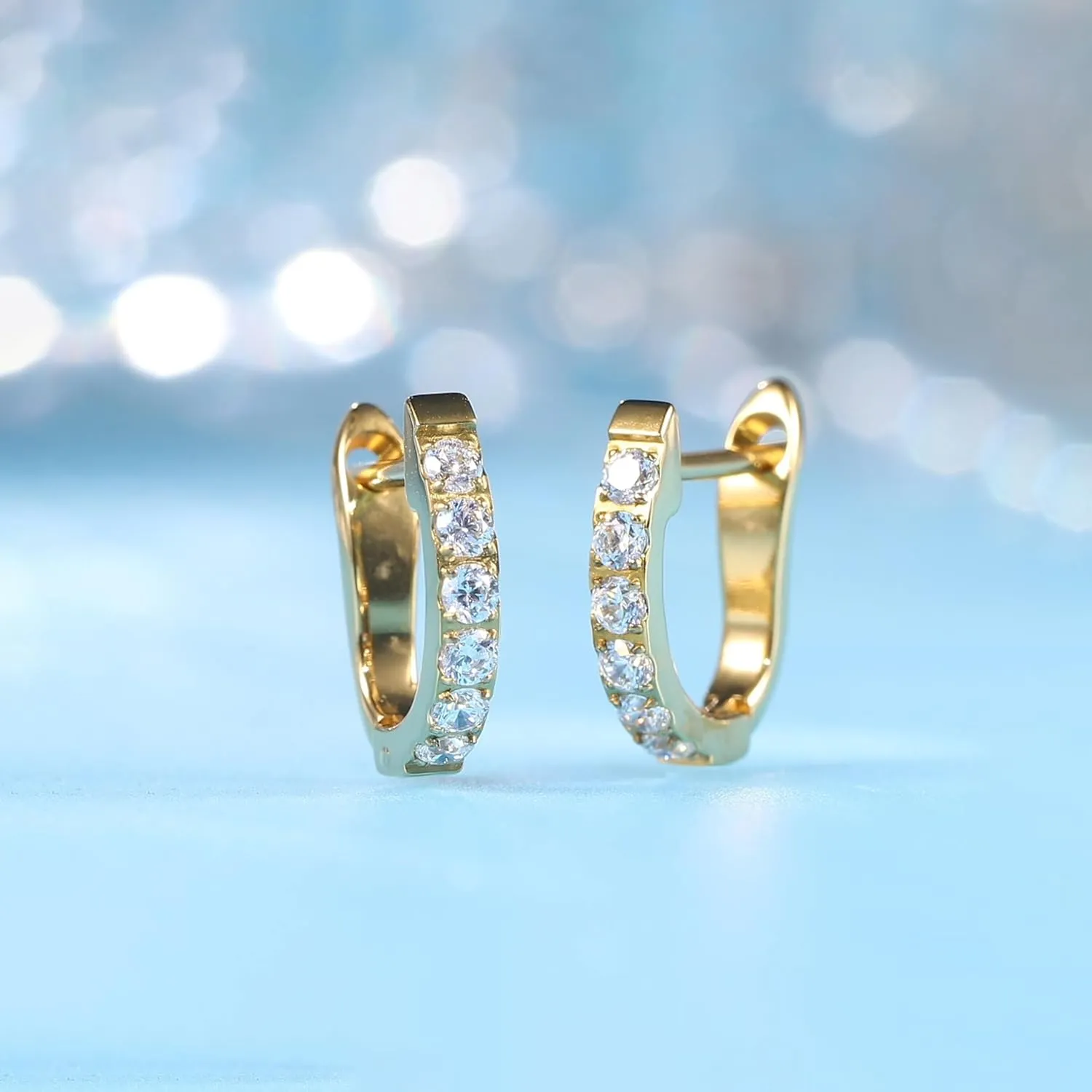 Limerencia Hypoallergenic Pure Titanium Huggie Hoop Earrings, F136 Implant Grade Titanium Small U-Shaped Cuff Earrings Lightweight for Women Sensitive Ears
