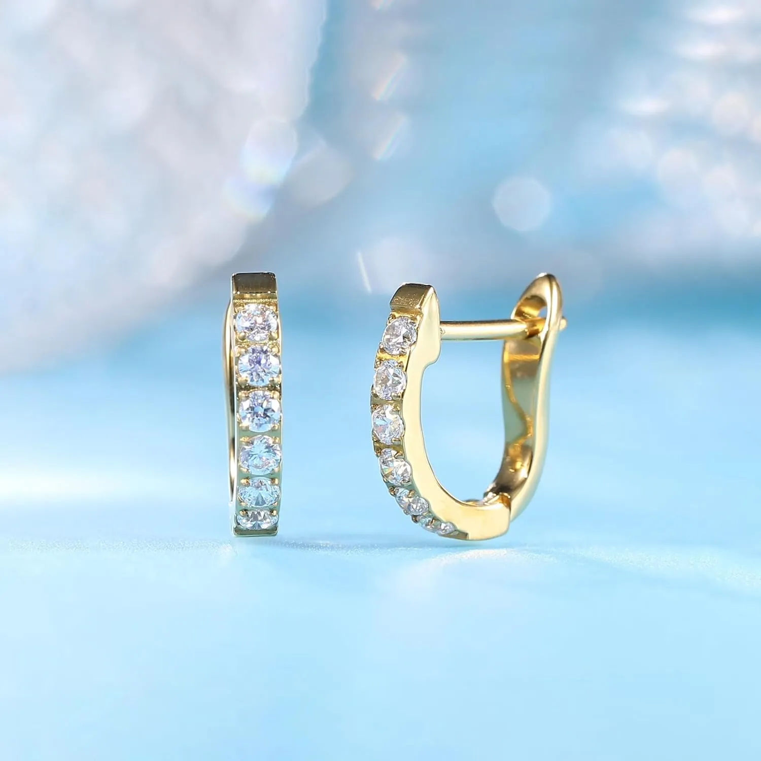 Limerencia Hypoallergenic Pure Titanium Huggie Hoop Earrings, F136 Implant Grade Titanium Small U-Shaped Cuff Earrings Lightweight for Women Sensitive Ears
