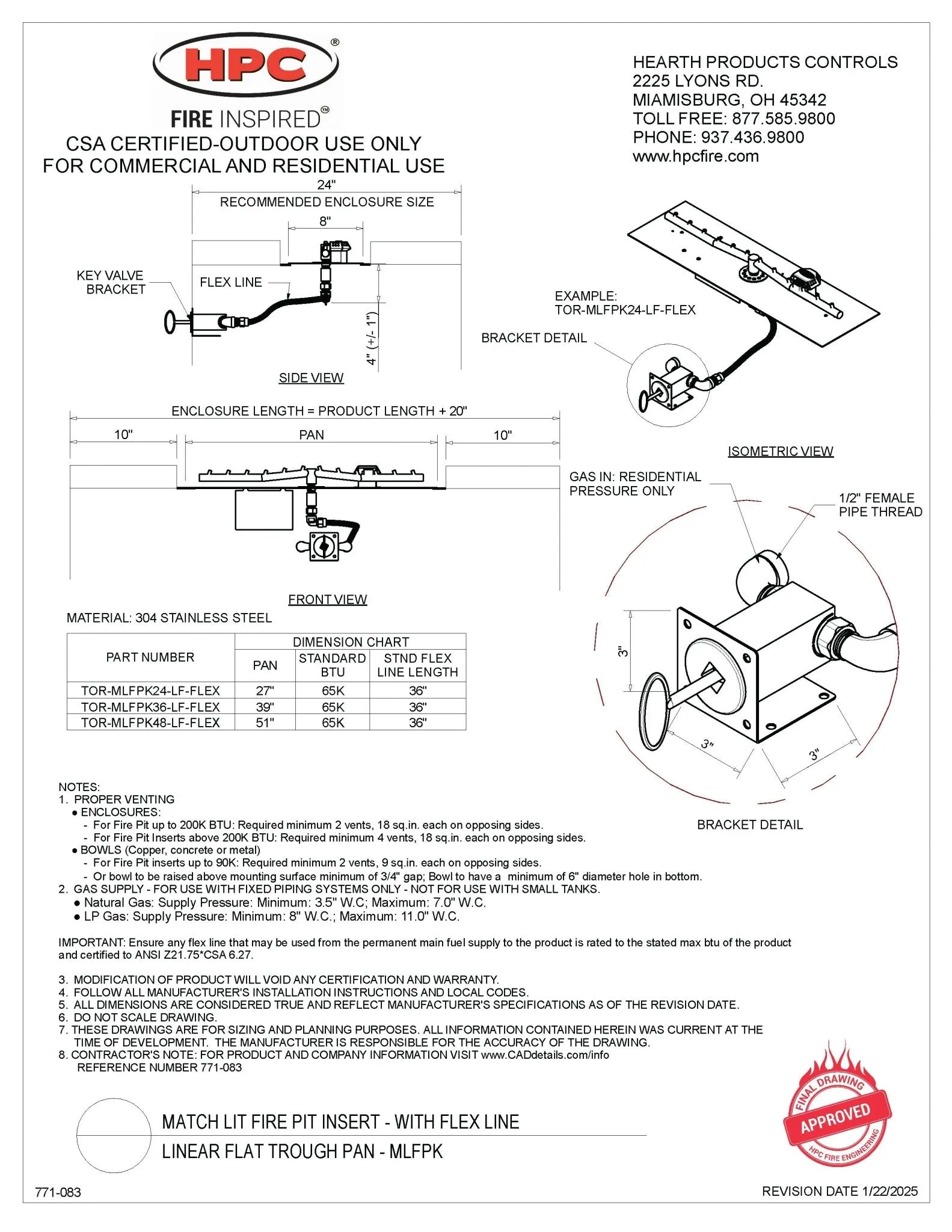 Lineo Fire Table (Tabletop) - Aluminum