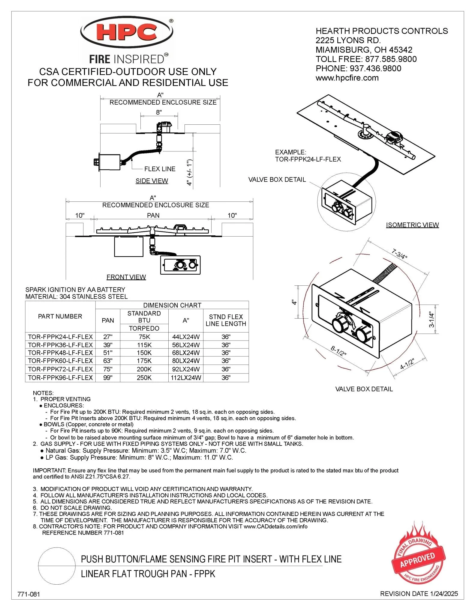 Lineo Fire Table (Tabletop) - Aluminum