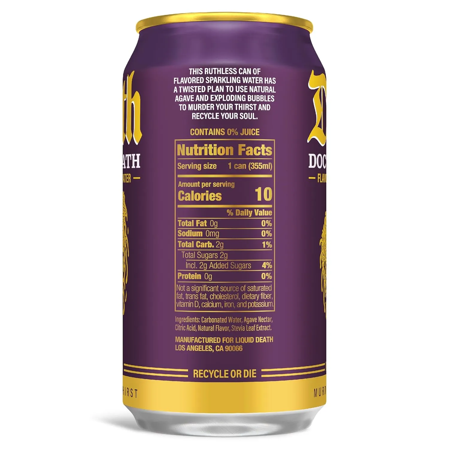Liquid Death, Doctor Death, Soda-Flavored Sparkling Water, 12-Pack (12oz Cans), Low Calorie & No Artificial Sweeteners