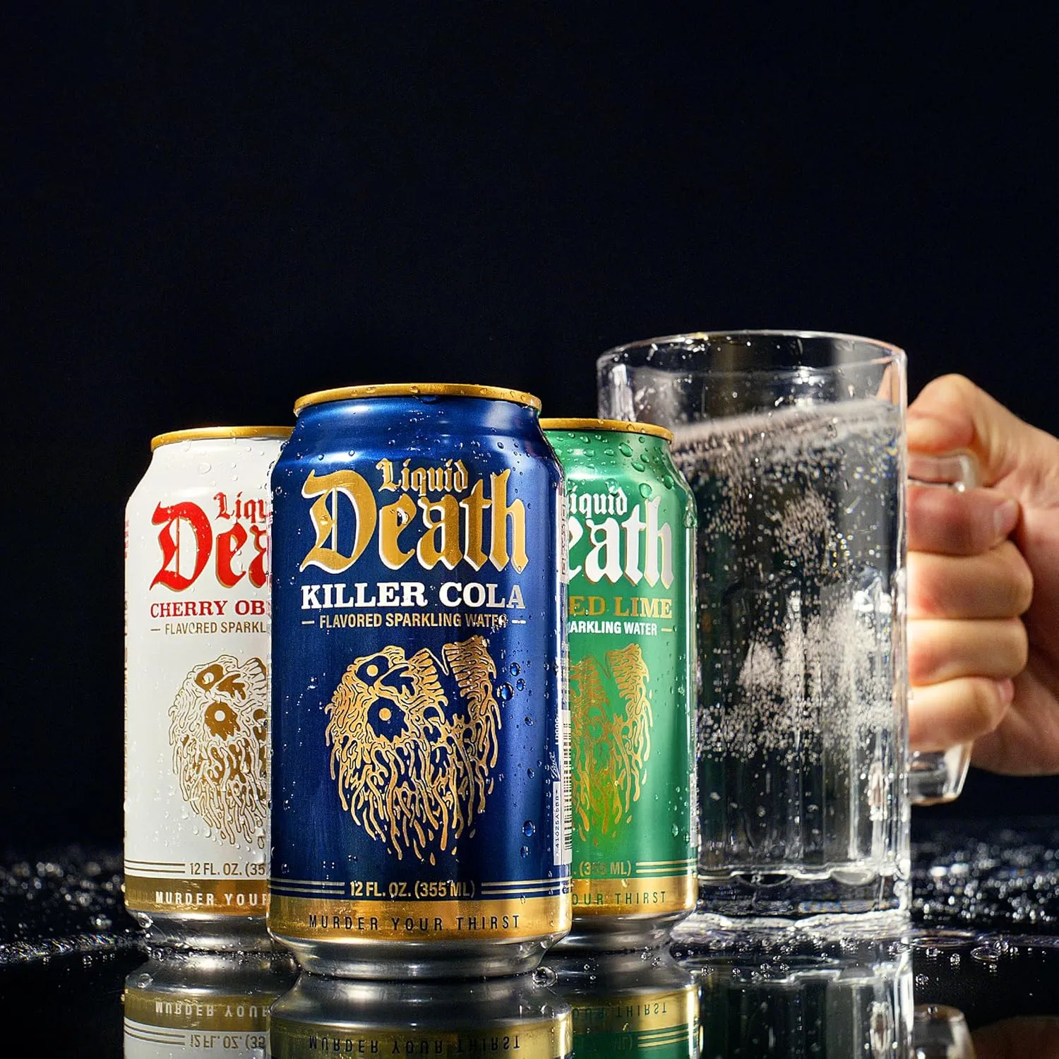 Liquid Death, Doctor Death, Soda-Flavored Sparkling Water, 12-Pack (12oz Cans), Low Calorie & No Artificial Sweeteners