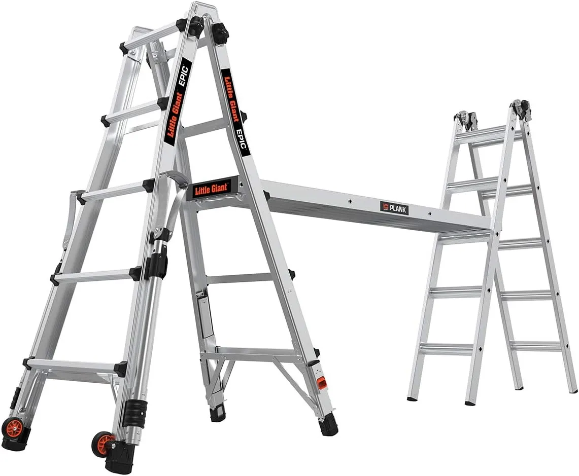 Little Giant Ladders, Epic, M22, 22 foot, Multi-Position Ladder, Aluminum, Type 1A, 300 lbs weight rating, (16822-818)
