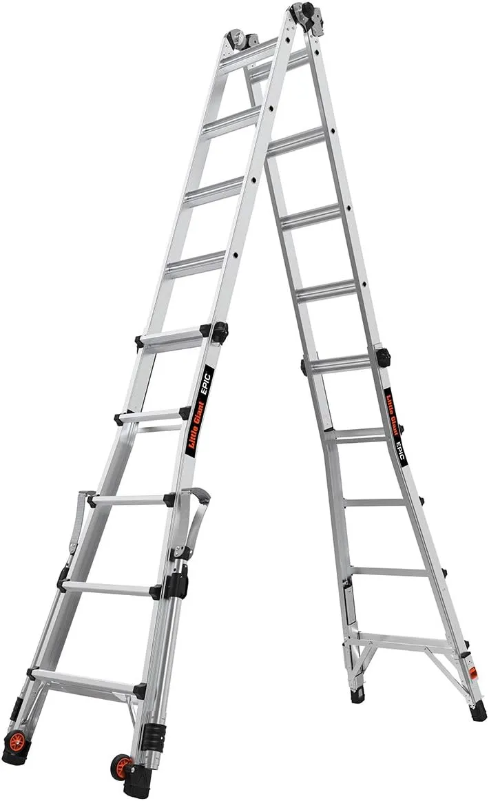 Little Giant Ladders, Epic, M22, 22 foot, Multi-Position Ladder, Aluminum, Type 1A, 300 lbs weight rating, (16822-818)