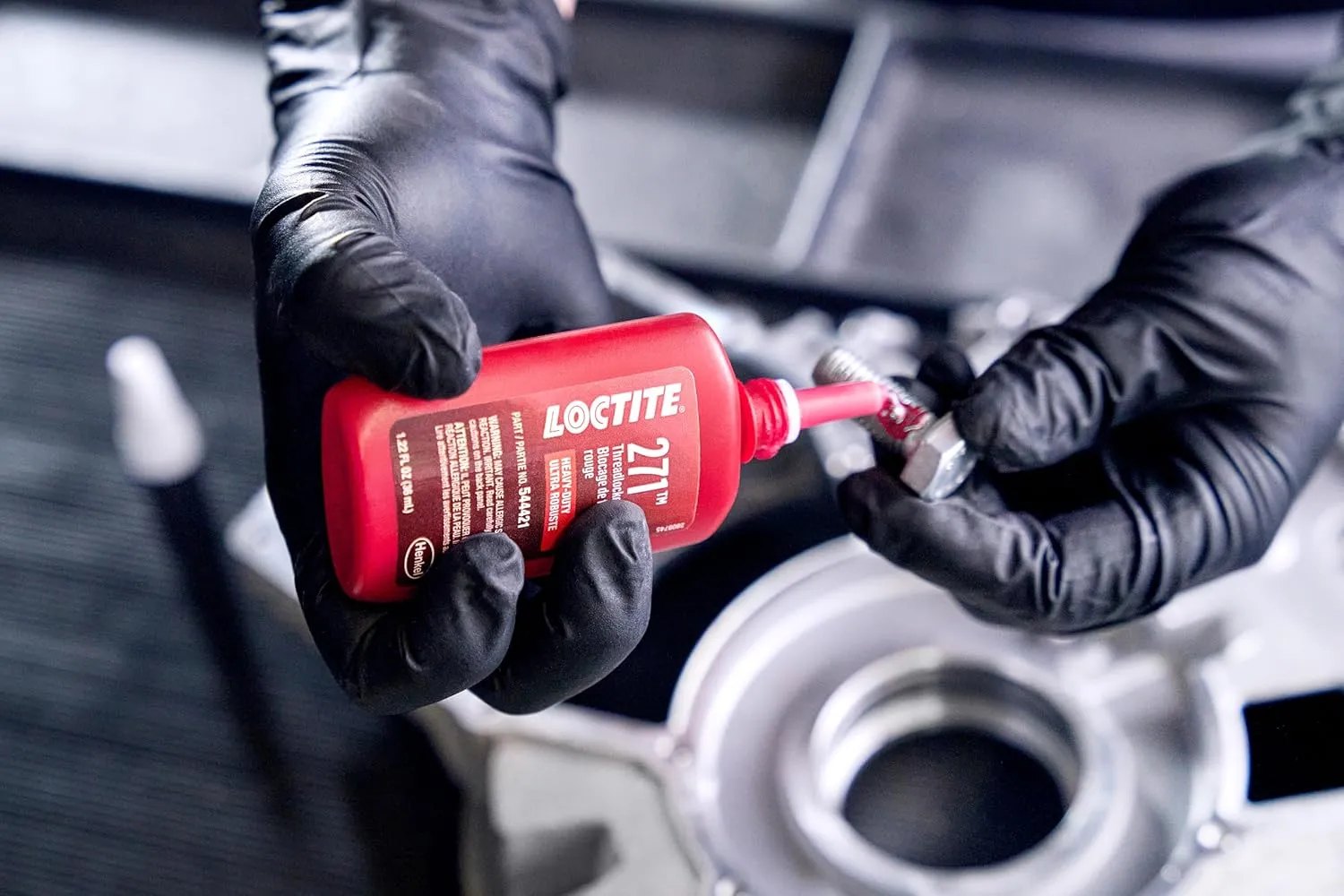 Loctite 271 Automotive Threadlocker Red - High Strength Thread Lock, Fluorescent, Heavy-Duty, Works on All Metals - 36 ml, 1 Pack
