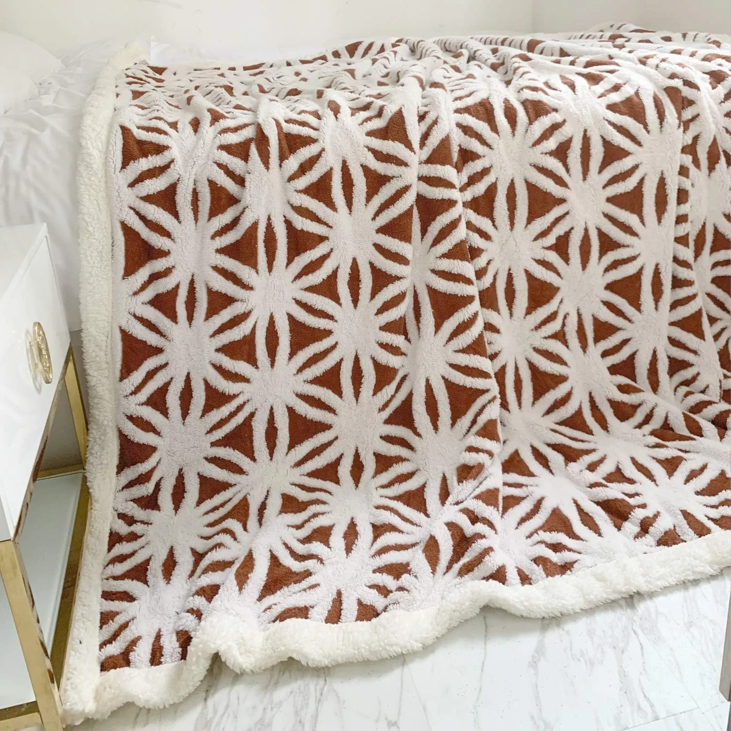 LOMAO Sherpa Fleece Blanket Fuzzy Soft Throw Blanket Cozy Dual Sided Blanket for Couch Sofa Bed (Brown, 51"x63")