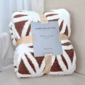 LOMAO Sherpa Fleece Blanket Fuzzy Soft Throw Blanket Cozy Dual Sided Blanket for Couch Sofa Bed (Brown, 51"x63")