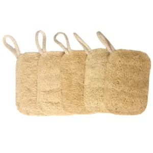 Loofah facial and body Scrub brush natural exfoliator for men and women bath spa, personal care, (5 pack,Double layer   lanyard)