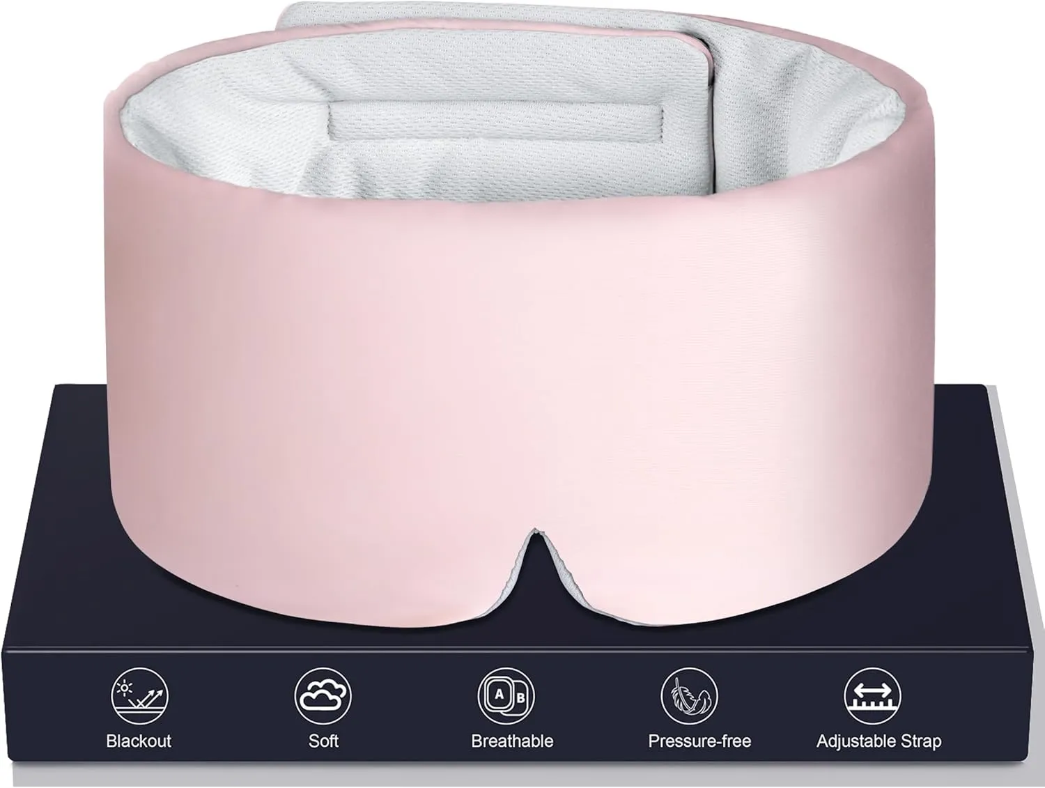 LOVE EYE Sleep Mask, Ice Silk Sleep Mask for Side Sleeper Eye Masks for Sleep Sleep Masks for Women Men, Blackout, Soft, Adjustable Band, Ideal Gift (Pink)