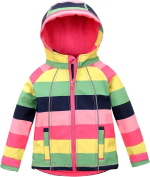 M2C Girls Hooded Fleece Lined Windproof Softshell Windbreaker Jacket