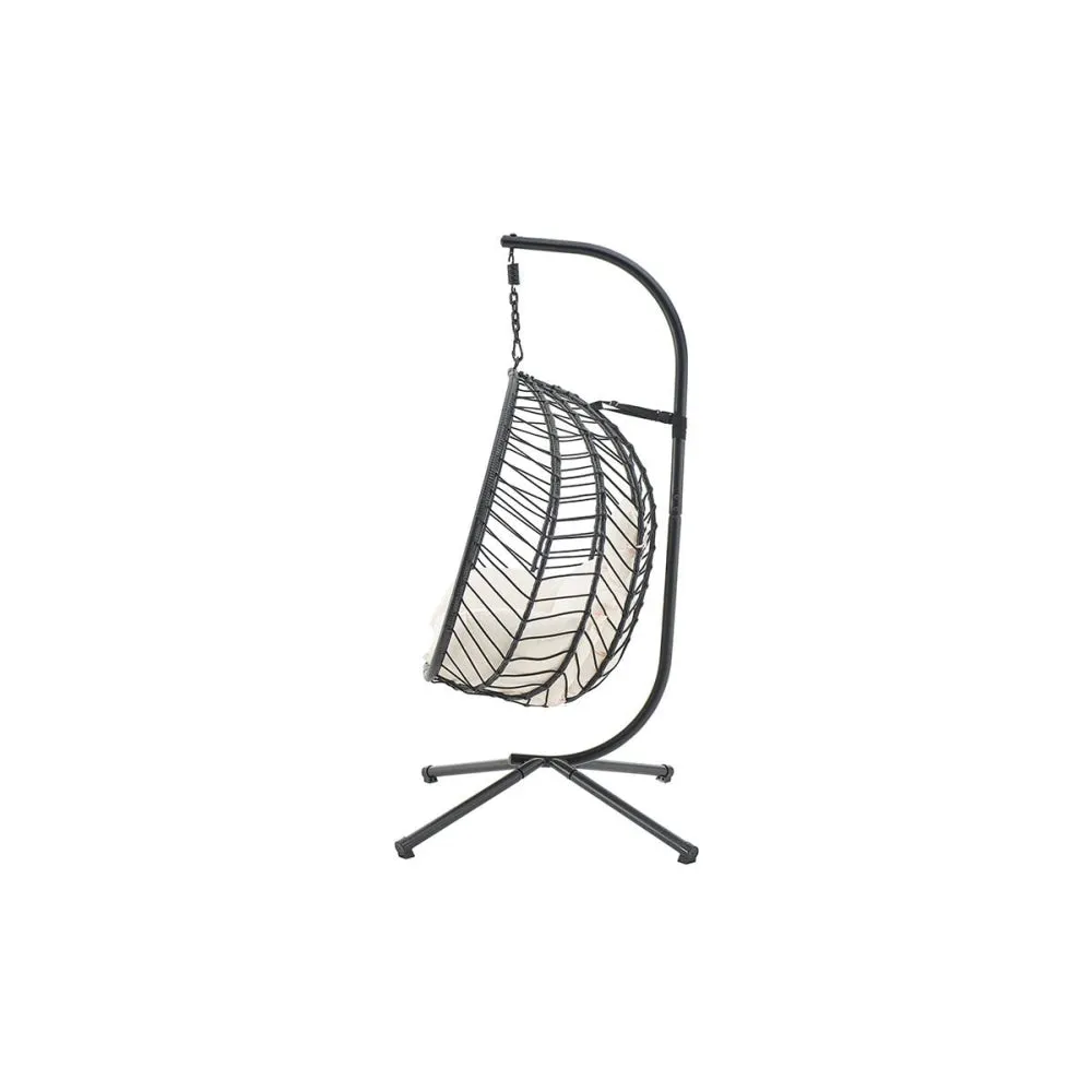 Mackenzie Outdoor Furniture Relaxing Lounge Patio Egg Chair - Black/ Beige